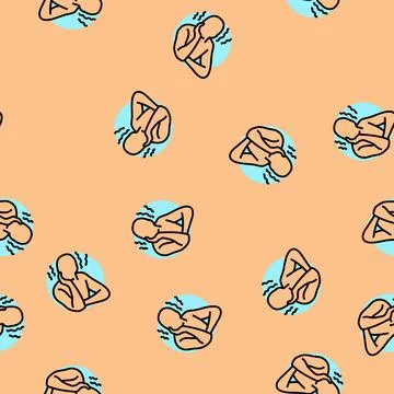 Difficulty focusing disease symptom vector seamless pattern Stock Illustration
