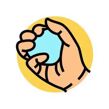 Difficulty gripping objects disease symptom color icon vector illustration 스톡 일러스트