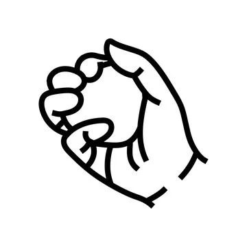 Difficulty gripping objects disease symptom line icon vector illustration Stock Illustration