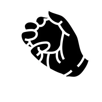 Difficulty gripping objects disease symptom glyph icon vector illustration Stock Illustration