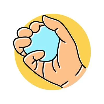 Difficulty gripping objects disease symptom color icon vector illustration Stock Illustration