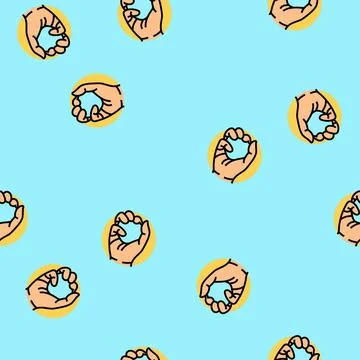 Difficulty gripping objects disease symptom vector seamless pattern Stock Illustration