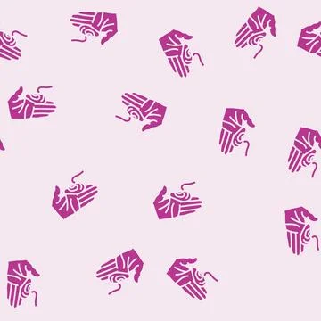 Difficulty hearing disease symptom glyph seamless pattern Stock Illustration