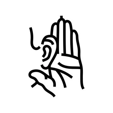 Difficulty hearing disease symptom line icon vector illustration Stock Illustration