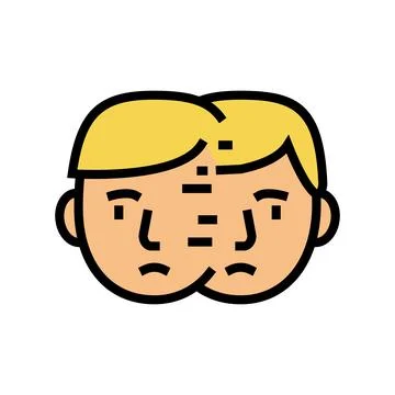 Difficulty paying attention, focusing on tasks or remembering color icon vector 库存插图