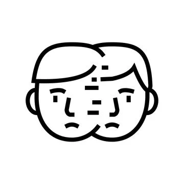 Difficulty paying attention, focusing on tasks or remembering line icon vector Stock Illustration