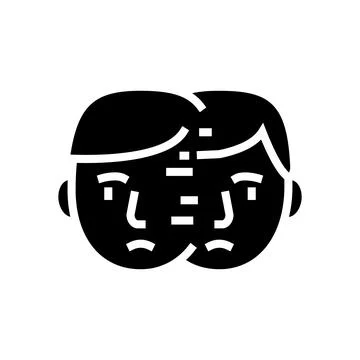 Difficulty paying attention, focusing on tasks or remembering glyph icon vector 스톡 일러스트