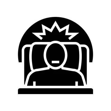 Difficulty sleeping disease symptom glyph icon vector illustration Stock Illustration