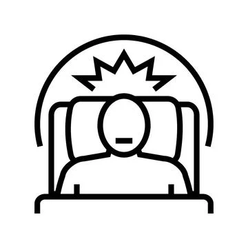 Difficulty sleeping disease symptom line icon vector illustration Stock Illustration