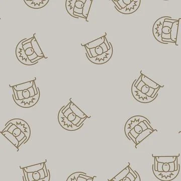 Difficulty sleeping disease symptom line seamless pattern Stock Illustration