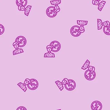 Difficulty sleeping disease symptom line vector seamless pattern イラスト素材