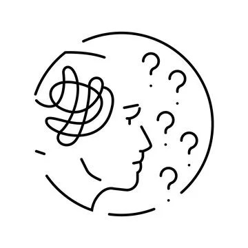 Difficulty speaking slurred speech line icon vector illustration Stock Illustration