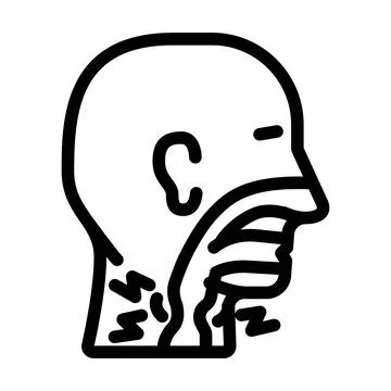 Difficulty swallowing disease symptom line icon vector illustration Stock Illustration