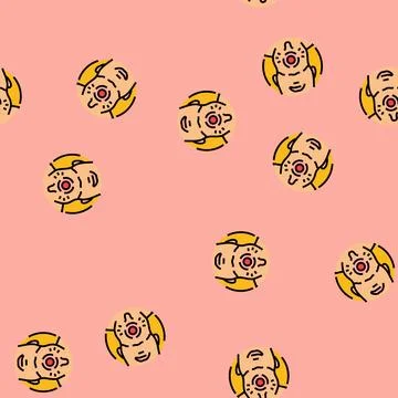 Difficulty swallowing disease symptom vector seamless pattern Stock Illustration