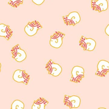 Difficulty swallowing disease symptom vector seamless pattern Stock Illustration