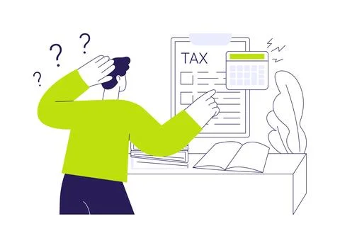 Difficulty with taxes abstract concept vector illustration. Stock Illustration