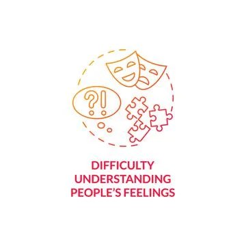 Difficulty understanding people feelings concept icon Stock Illustration