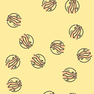 Difficulty walking balancing disease symptom vector seamless pattern Stock Illustration
