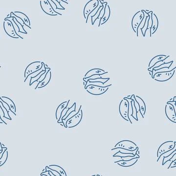 Difficulty walking balancing disease symptom line seamless pattern Stock Illustration