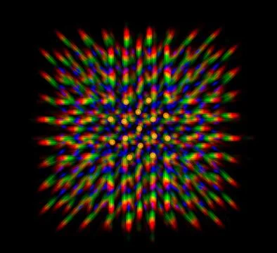Diffraction of light from the LED array by the grating Stock Illustration