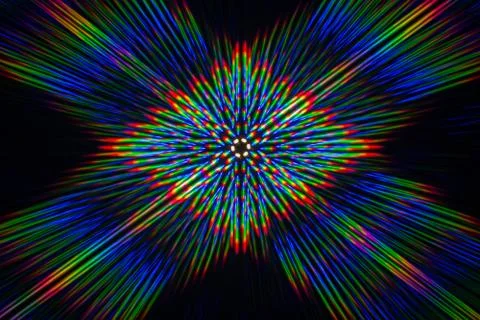 Diffraction light produced by the LED array with a diffraction grating Stock Illustration