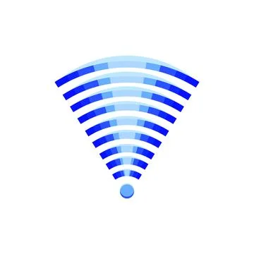 Diffraction wireless signal wave cartoon vector illustration Stock Illustration