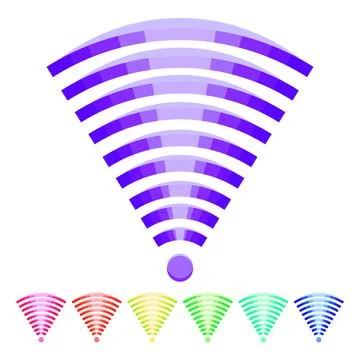 Diffraction wireless signal wave cartoon vector graphic イラスト素材