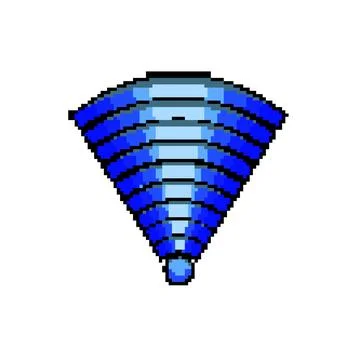 Diffraction wireless signal wave pixel art vector illustration イラスト素材