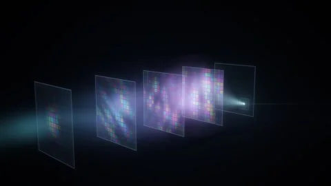 Diffractive Optical Neural Network Light Computing Layers Seamless Loop Vídeos de archivo 347279417