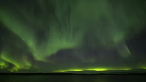 Diffuse and arc Aurora Borealis Stock Footage 250289820