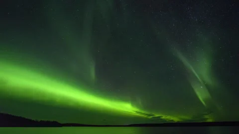 Diffuse and Pillars Northern Lights Stock Footage 250293815