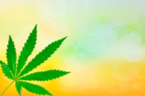 Diffuse Cannabis leaf, marijuana over spring or summer background with copy s Stock Illustration