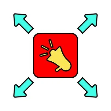 Diffuse, disseminate, expandable icon. Stock Photos