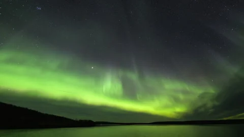 Diffuse Northern Lights with pillars Stock Footage 250294753