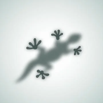 Diffuse Reptile Silhouette Shadow Abstract Vector Image. Lizard Gecko or Stock Illustration