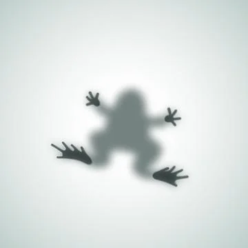 Diffuse Toad Silhouette Shadow Abstract Vector Image. Frog Sitting on a Matte Stockillustratie