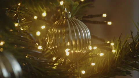 Diffused light from electric string bulbs 4K video Stock Footage 229817085