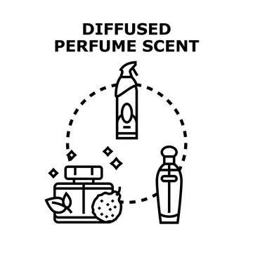 Diffused perfume scent concept vector illustration Stock Illustration
