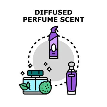 Diffused perfume scent concept vector illustration Stock Illustration