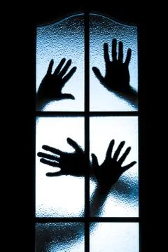 Diffused silhouette of people Stockfoto's