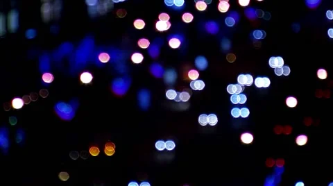 Diffused Traffic Lights on a Busy Street Stock Footage 43884338