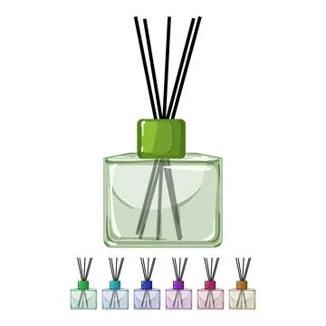 Diffuser aroma sticks cartoon vector graphic Illustration