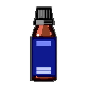 Diffuser essential oil bottle pixel art vector illustration Illustrazione stock