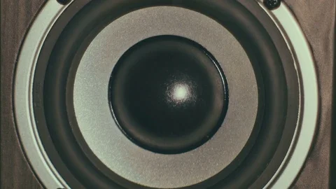 Diffuser powerful dynamics. Powerful sound speaker. Bass Stock Footage 72219340