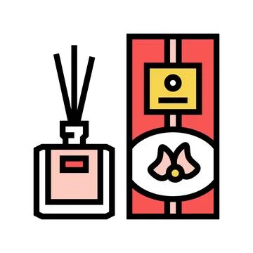 Diffuser sticks bottle perfume color icon vector illustration Illustrazione stock