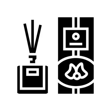 Diffuser sticks bottle perfume glyph icon vector illustration Stock Illustration