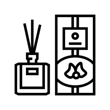 Diffuser sticks bottle perfume line icon vector illustration Stock Illustration
