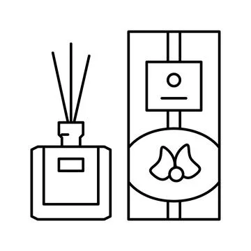 Diffuser sticks bottle perfume line icon vector illustration Illustrazione stock