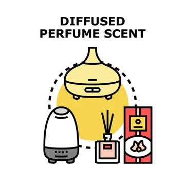 Diffusing perfume scents for aromatherapy and home aromatization Stock Illustration