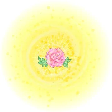 Diffusing smell from a rose Stock Illustration